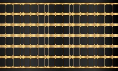 Gold Geometric Border Pattern with Decorative Seamless Lines for Luxury Gra.. イラスト素材