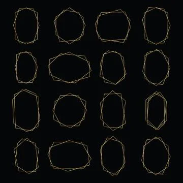 Gold Geometric Frames Stock Illustration