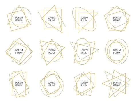 Gold geometric frames Stock Illustration