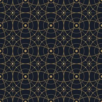 Gold geometric lattice seamless pattern Stock Illustration
