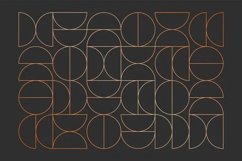 Gold geometric line pattern. Abstract circle shape, luxury art deco background Stock Illustration