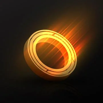 Gold geometric ring with glowing motion light effect Stock Illustration