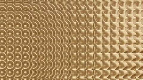 Gold Geometric Ripple Pattern Motion Background, Luxury Metallic Texture Loop Stock Footage 333603609