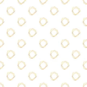 Gold geometric seamless pattern with polygonal frames Illustrazione stock