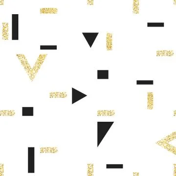 Gold geometric seamless pattern.  Vector template for holiday designs 스톡 일러스트