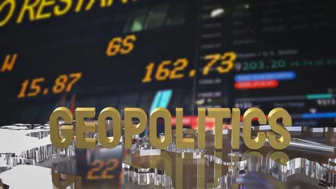 The Gold geopolitics on world map 3d Rendering. Stock Illustration