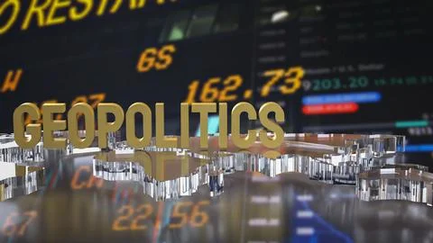 The Gold geopolitics on world map 3d Rendering. Illustration