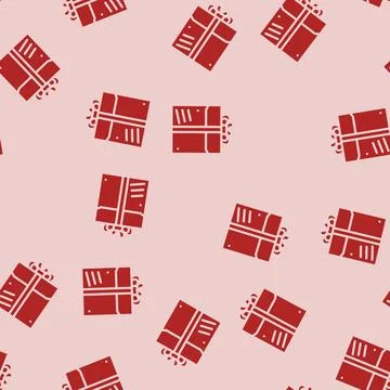 Gold gift box glyph vector seamless pattern 스톡 일러스트