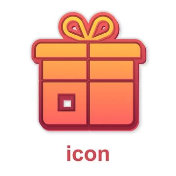Gold Gift box icon isolated on white background.  Vector 스톡 일러스트