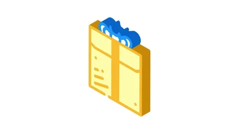 Gold gift box isometric icon animation Stock Footage 327294518