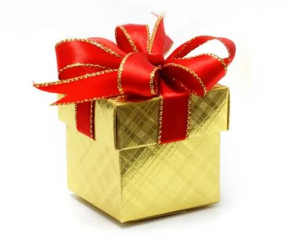 Gold gift box Stock Photos