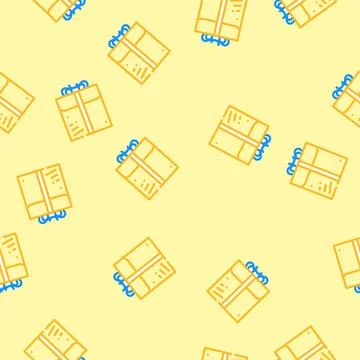 Gold gift box vector seamless pattern Illustrazione stock