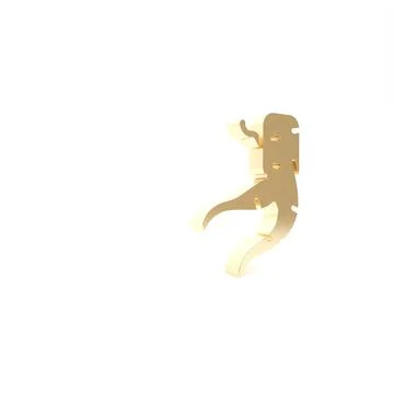 Gold Ginger root icon isolated on white background. 3d illustration 3D render Stock Illustration
