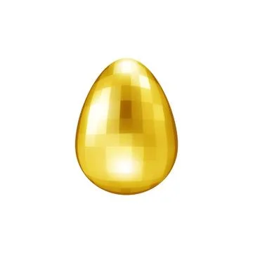 Gold Glass Easter Egg. Precious stone for logo design. Eggs Hunt. Festive Stock Illustration