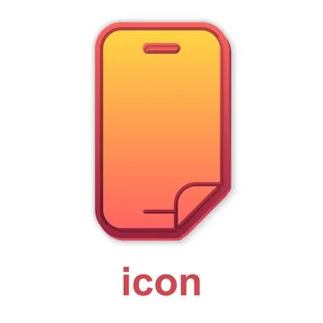 Gold Glass screen protector for smartphone icon isolated on white background Stock Illustration
