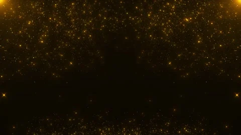 Gold glitter border background sparkling particles bottom, center space, elegant Stock Footage 340399431