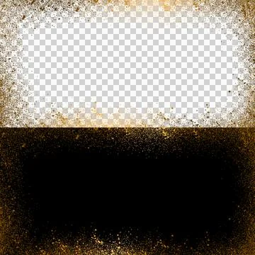 Gold Glitter Border Frame on Black and White Background for Luxury Invitation an Stock-Illustration