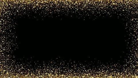 Gold glitter border frame with copy space, animated stop motion style, seam.. Stock-Footage 342042824