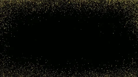 Gold glitter border frame with empty center for text overlay, hand drawn st.. Video stock 342042821
