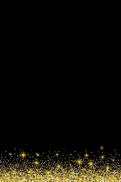 Gold glitter border with sparkles. Vector illustration Stock Illustration