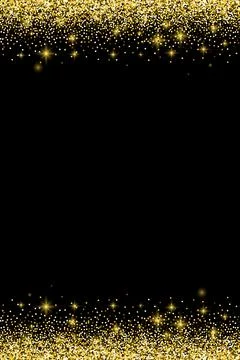 Gold glitter borders with sparkles. Vector illustration Stock Illustration