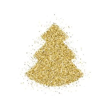 Gold glitter Christmas tree Stock Illustration
