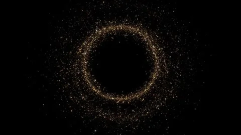 Gold glitter circle frame, Christmas New Year holiday magic glow background Stock Footage 333952393