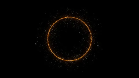 Gold Glitter Circle Frame Magic Glow Background Video stock 339541699