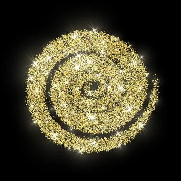 Gold glitter circle golden vector abstract new year  texture bac Stock Illustration