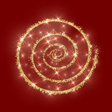 Gold glitter circle golden vector abstract Christmas texture red Stock Illustration