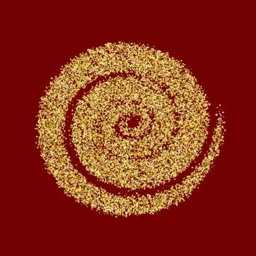 Gold glitter circle golden vector abstract Christmas texture red Stock Illustration