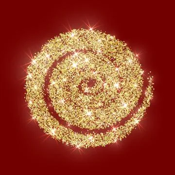 Gold glitter circle golden vector abstract Christmas texture red Stock Illustration