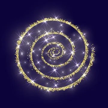Gold glitter circle golden vector abstract new year texture blue Stock Illustration
