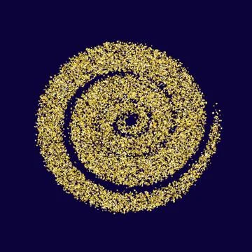 Gold glitter circle golden vector abstract new year texture blue Stock Illustration