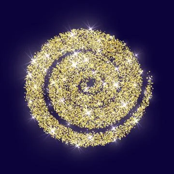 Gold glitter circle golden vector abstract new year texture blue Stock Illustration