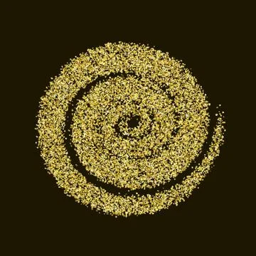 Gold glitter circle golden vector abstract new year texture bac Stock Illustration