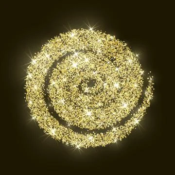 Gold glitter circle golden vector abstract new year texture bac Stock Illustration