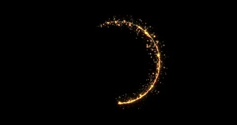 Gold glitter circle of light shine sparkles and golden spark particles in circle Stock Footage 120994922