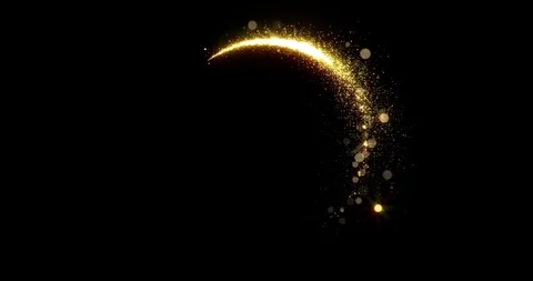 Gold glitter circle of light shine sparkles and golden spark particles spin Stock Footage 121164462