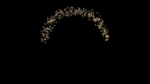 Gold glitter circle of light with sparkling particles on black background Stock Footage 288830456