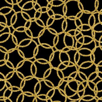 Gold glitter circle seamless pattern background Stock Illustration