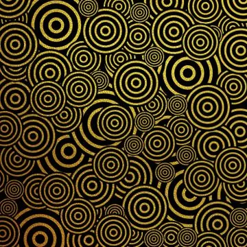 Gold glitter circles pattern vector background Stock Illustration