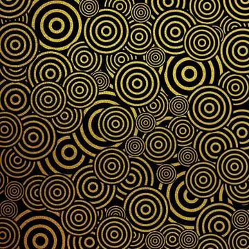 Gold glitter circles pattern vector background Gold glitter rings pattern ... Stock Photos