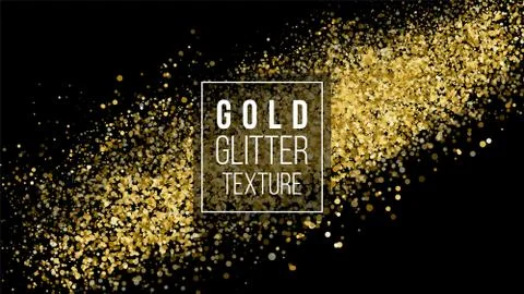 Gold Glitter Cloud Or Shining Particles Explosion Texture. Amber Particles Color Stock Illustration