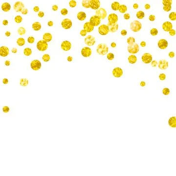 Gold glitter confetti with dots Stock Illustration