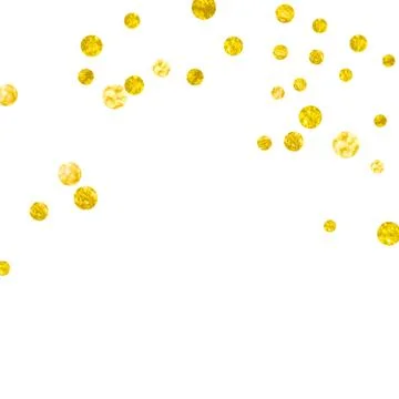 Gold glitter confetti with dots Stock Illustration