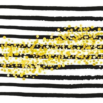 Gold glitter confetti with dots Stock Illustration