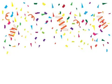 Gold glitter confetti flying vector background. Falling shiny golden confetti Stock Illustration