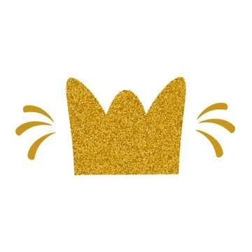Gold glitter crown. isolated vector clip art Stock Illustration