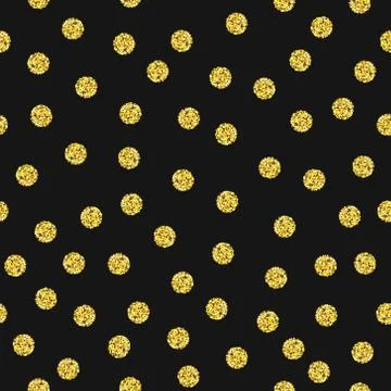 Gold glitter dots pattern Stock Illustration